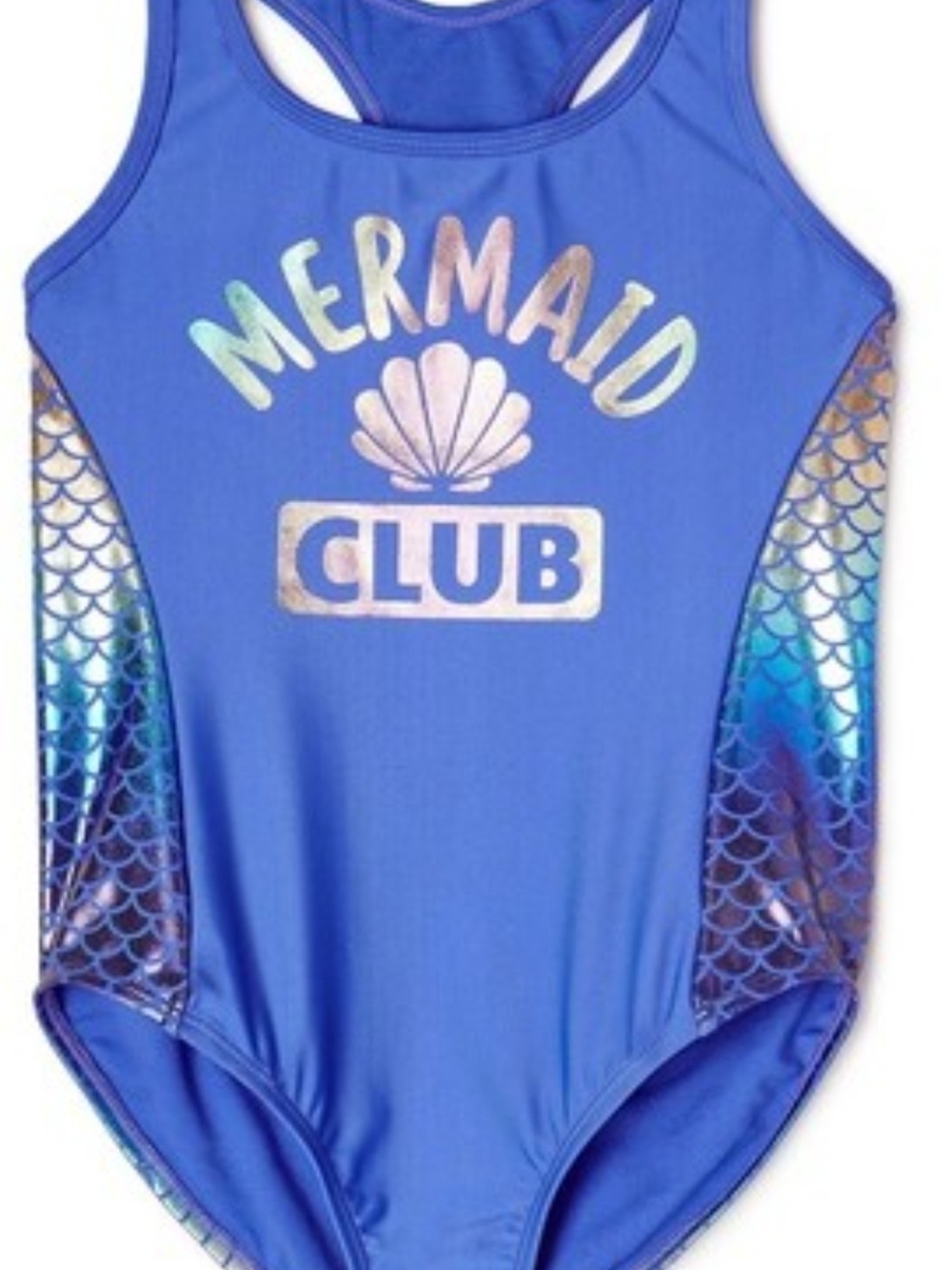 wonder nation Blue Mermaid Club Girls' One-Piece Swimsuit
